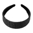 thumbnail image 5 of 1 Pc Fashion Flat Raffia Straw Headband for Women for Girls 5.91"x1.57" Black, 5 of 6
