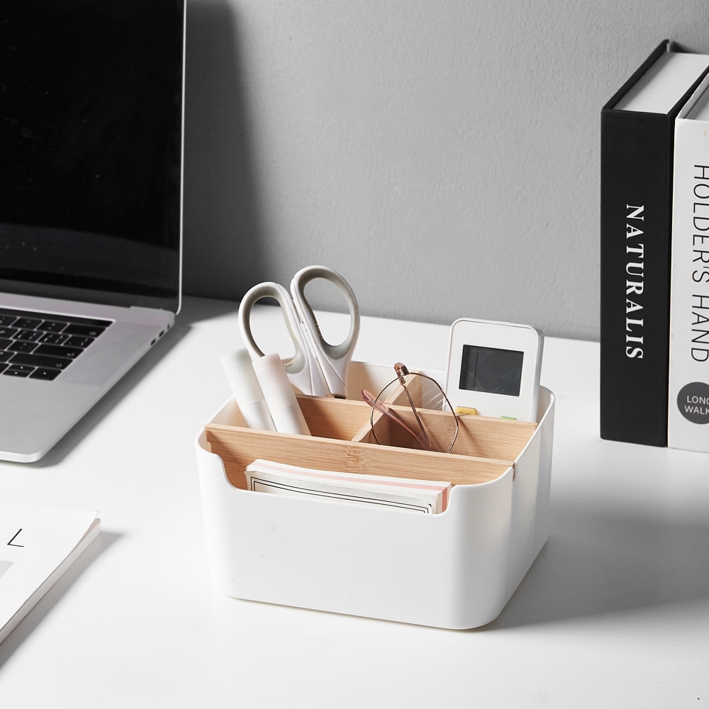 Desk Organizer, Remote Holder for Table, Modern Office Controller Pen Phone Holder Organizer, Stylish Caddy and Storage Accessories for Bedside Nightstand Desktop Coffee Table