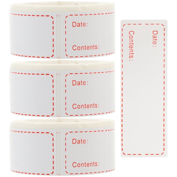 ColoMX 3 rollos de etiquetas de alimentos pegatinas de alimentos auto adhesivos Etiquetas de comida de comida extraíbles Etiquetas de alimentos