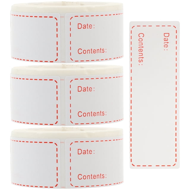 Miangastore Removable Food Stickers Adhesive Housewives Home Organization 3 Rolls 3.0*1.0in