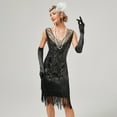 thumbnail image 5 of IDOPIP Women’s 1920s Flapper Dress Vintage Gatsby Sequins Fringe Dress Cocktail Evening Gown, 5 of 8