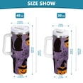 thumbnail image 6 of Yayeee 30oz Stainless Steel Tumbler with Straw and Handle Double-Wall Insulated Travel Water Bottle, Purple Halloween Black Cat, 6 of 8
