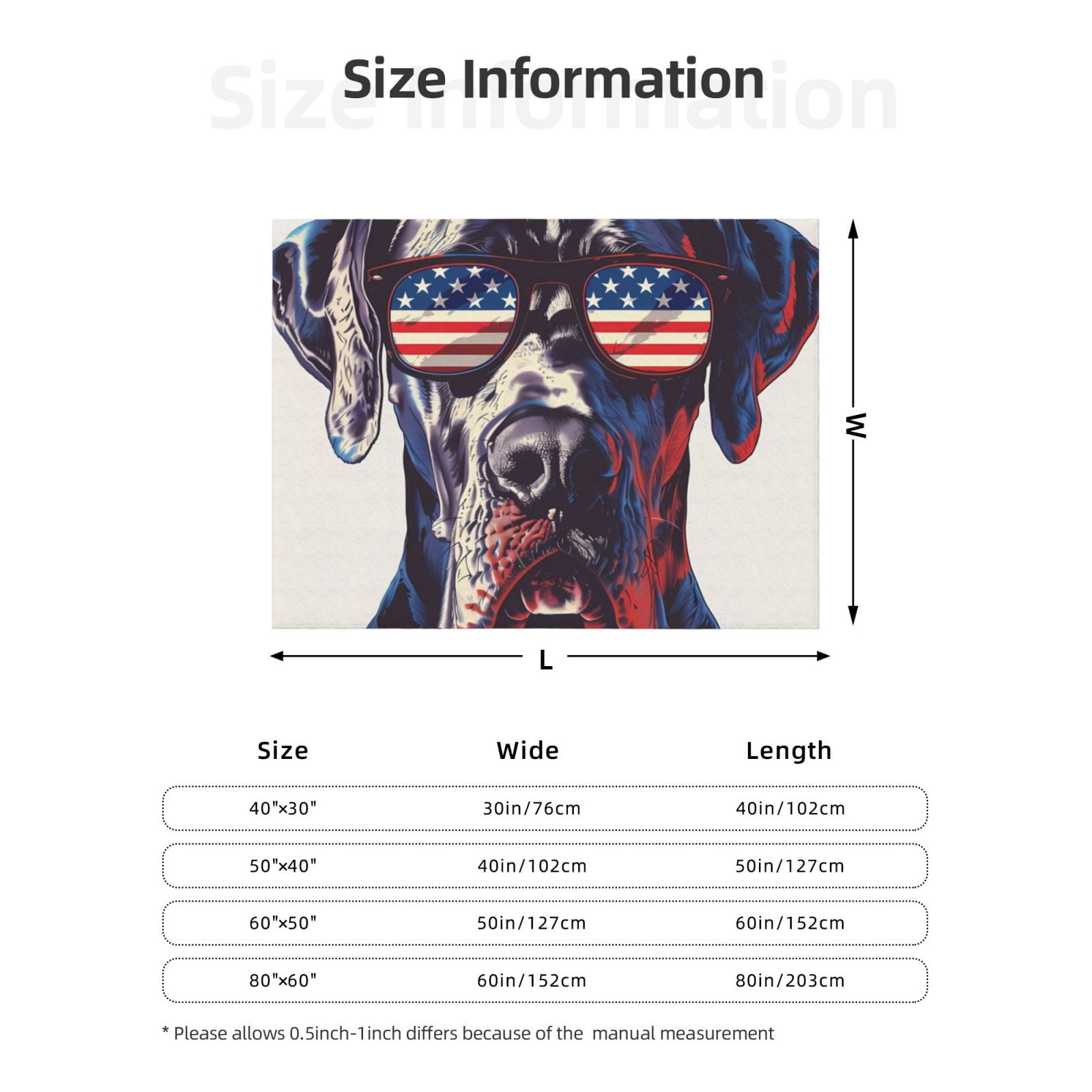 Throw Blanket for Couch - Patriotic Dog American Flag Soft Comfy Lightweight Cozy Warm Throw Blanket, Fuzzy Plush Flannel Blanket & Throws for Sofa and Bed All Season