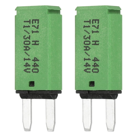 2 Pack 14V DC 30A Green ATC/ATO Automatic Narrow Mini Resettable Fuse for Car