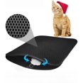 thumbnail image 1 of HELIAHOO Tapis de Litière pour Chat Facile à Nettoyer : Petit Tapis de Bac à Litière pour Sol, Tapis de Capture de Litière en Plastique, Matériau Écologique en EVA (Noir, 24x15 Po) CJ912-64526, 1 of 8