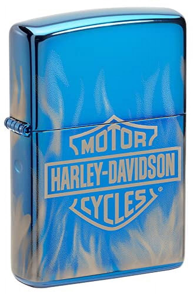 Zippo Harley-Davidson 360? Blue Flames High Polish Lighter - Biker's Choice