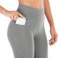 thumbnail image 6 of ZOIGHDA Women Flare Yoga Pants Leggings with Pockets with Pockets High Wasit Bootcut Belly Control Soft Workout Leggings(Gray,XX-Large), 6 of 6