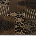 thumbnail image 3 of Allstar 5x7 Modern Area Rug in Brown with Charcoal Grey Patchwork Floral Patchwork design (4' 11" x 6' 11"), 3 of 8
