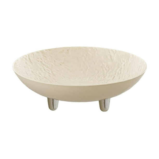 Frutero plato de fruta con 3 patas antideslizante plato para servir aperitivos plato para servir piñas palomitas de maíz mesa de fiestas de postre crema pequeña