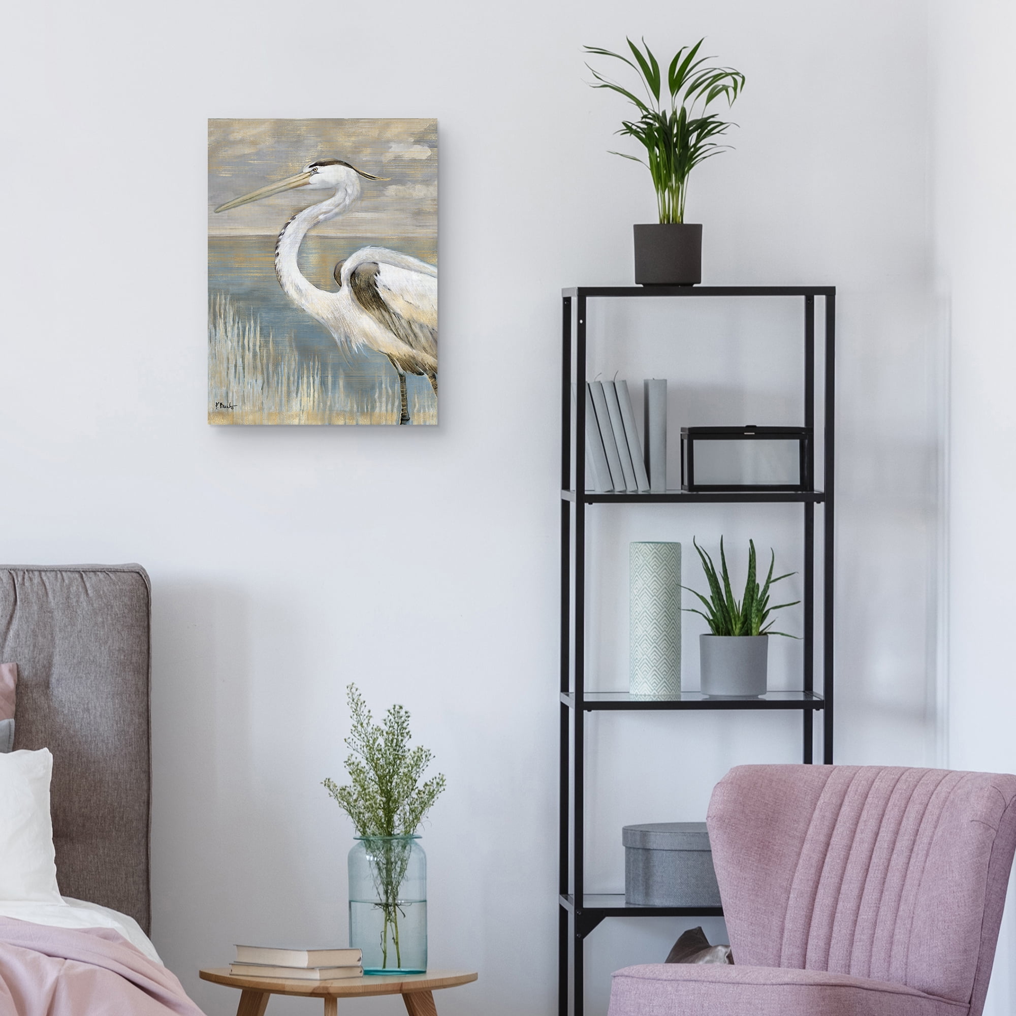 Golden River Heron by Paul Brent Canvas Art Print