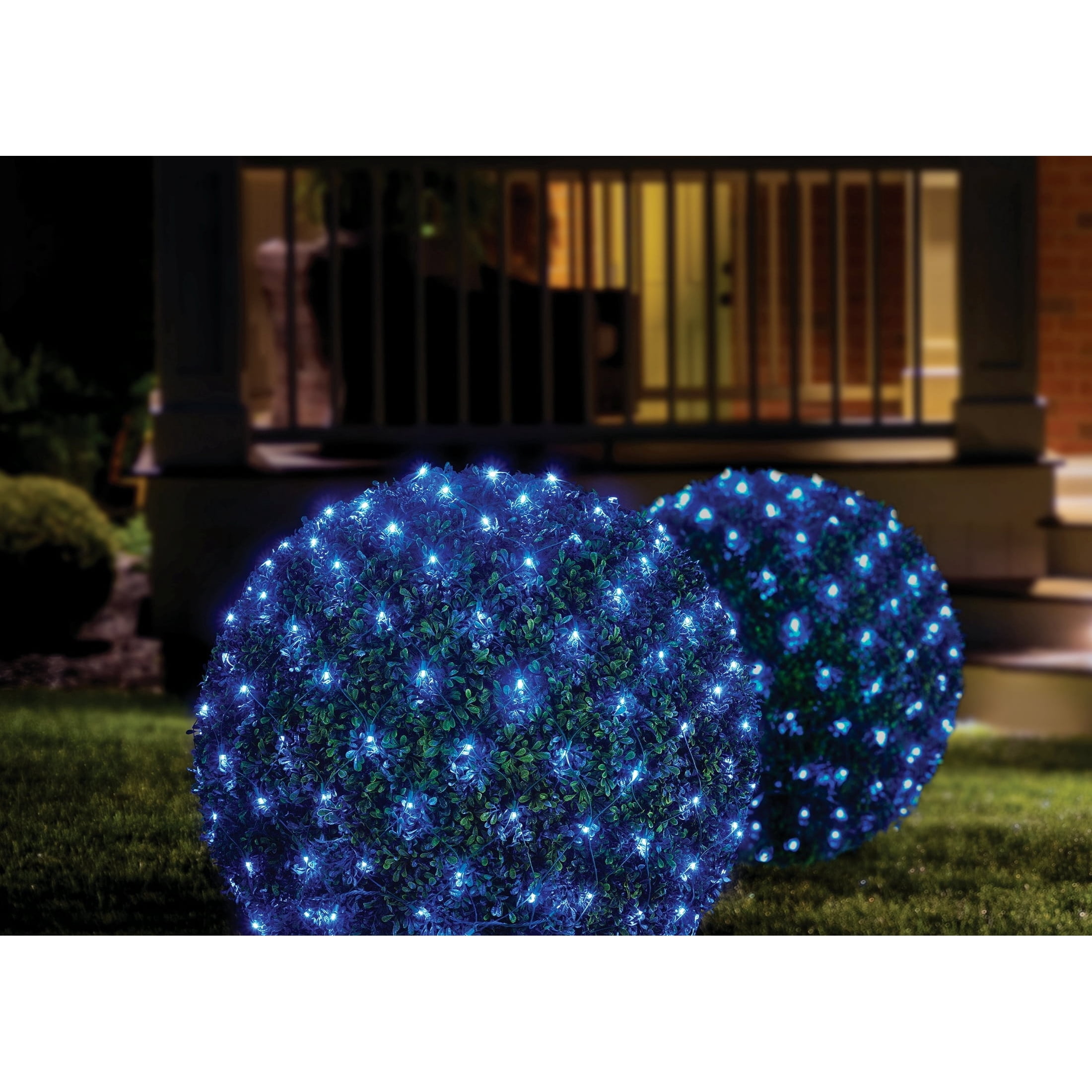 Indoor/Outdoor 150-Count LED Christmas Net Lights, Blue, Green Wire, 6' x 4', by Holiday Time