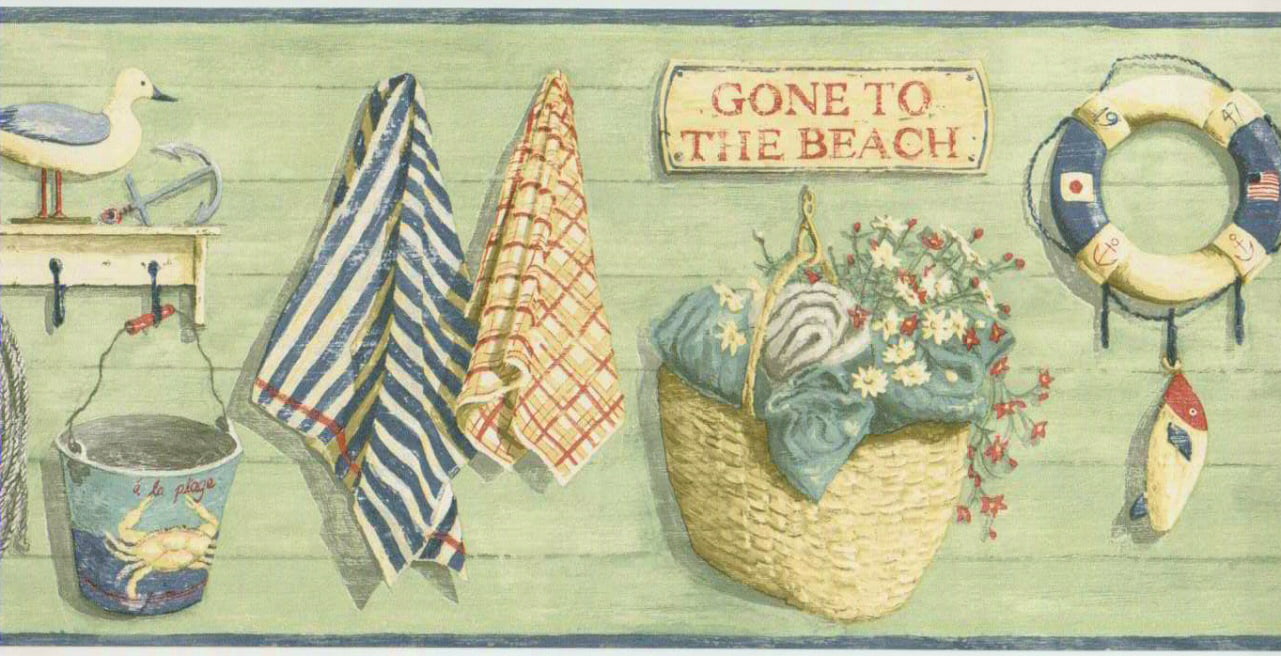 879152 Gone To The Beach Wallpaper Border 