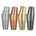 thumbnail image 4 of Ensemble de 2 Pcs de Shaker à Cocktail Boston avec Motif Gravé, Shaker à Cocktail en Boîte - 800ml & 500ml Or Hawaïen, 4 of 6