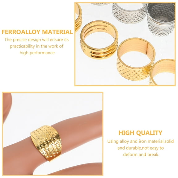 Entireivity 12Pcs Sewing Thimbles Finger Protector DIY Sewing Tools Fingertip Thimbles