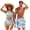 Blue Palm Shark, variant on Couples Matching Swimsuits Tropical Palm Tree Beer Women's Bikini Sets High Waisted Men's Swim Trunks with Pocket Bathing Suit Hawaii Couples Swimwear Matching Bathing Suits
