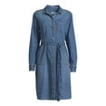 thumbnail image 5 of Time and Tru Women's Belted Utility Dress with Long Sleeves, 5 of 5