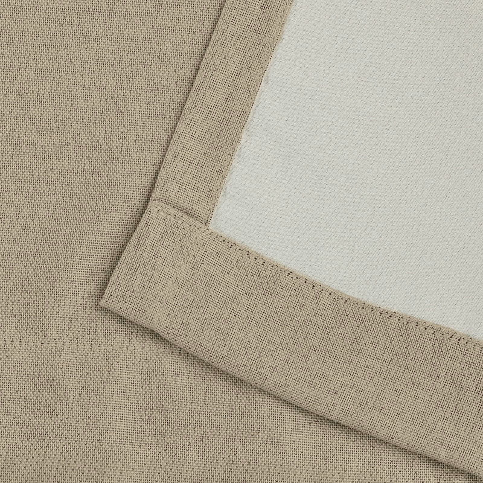 Superior Linen Blackout Curtains Set of 2, Grommet Header Curtain Panel Pair, Frosted Almond, 42"W x 84"L