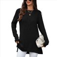 thumbnail image 2 of Camisas de Larga para Mujer, Elegantes, Informales, Holgadas, Básicas, Ropa de Moda para Otoño e Invierno 2025. Negro XL, 2 of 10