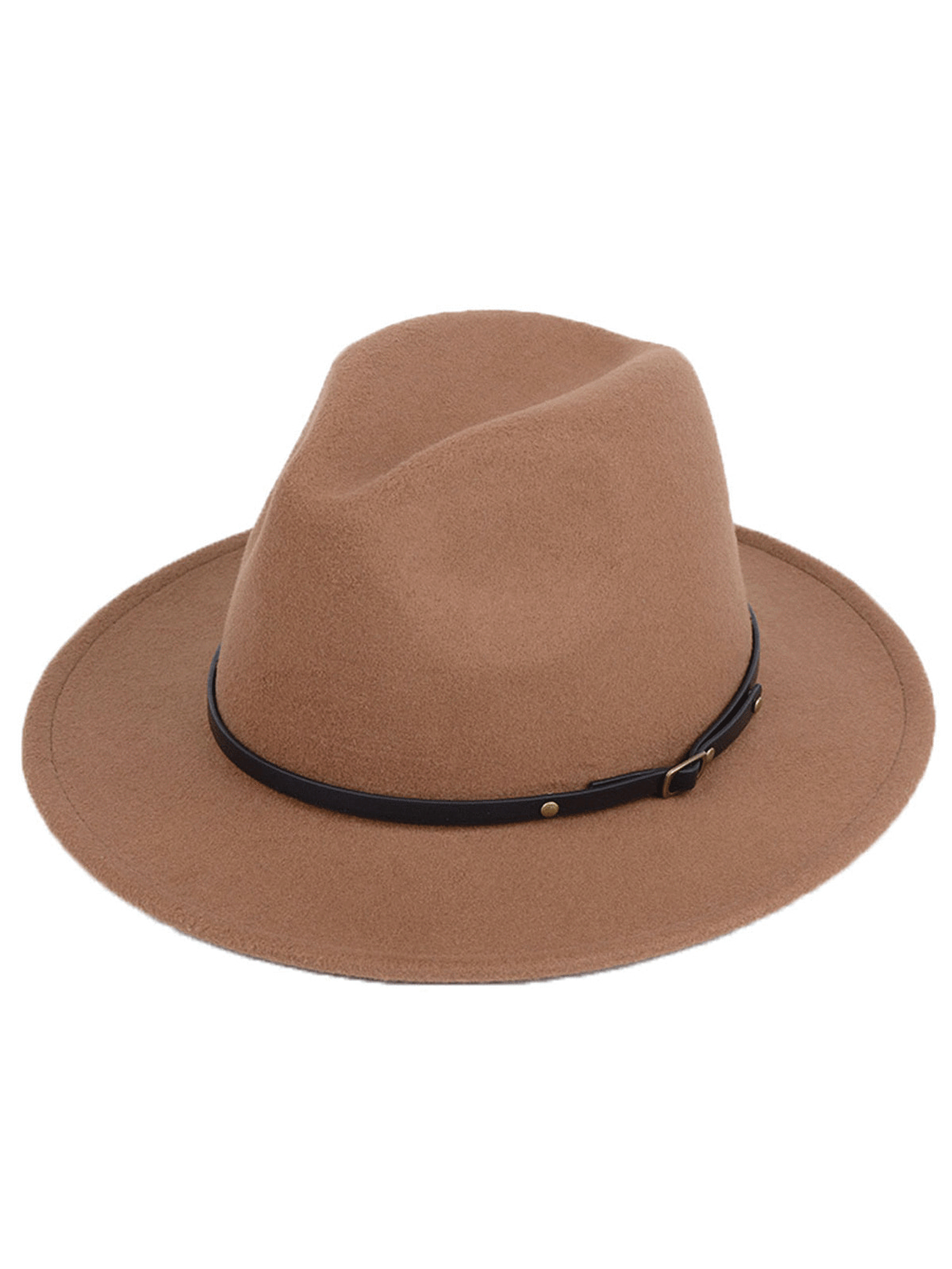 Men Women Wool Felt Jazz Panama Derby Wide Brim Fedora Hat Cap