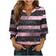 thumbnail image 1 of Camisetas de Cuello de Tripulación de Manga Larga para Hombres Moda de Mujer Primavera Y Verano Botón Arriba Cardigan 3/4 Cuarto de Manga Chaqueta Cuello en V Top Mujer Camisetas de Manga Larga Algod, 1 of 5