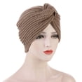 thumbnail image 6 of Skymirror Turban Hat Solid Color Bohemian Elastic Comfortable Acrylic Fiber Women Knitted Indian Head Wrap for Outdoor, 6 of 8