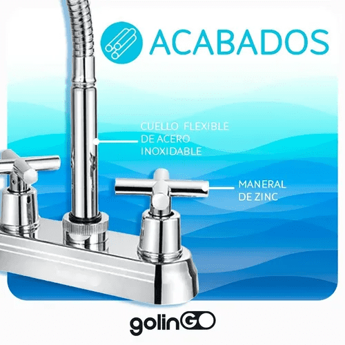 Llave Mezcladora Baño Lavabo Malubero Cuello Flexible Walmart en