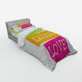 thumbnail image 2 of Ambesonne Saying Bedding Set 3 Pcs, Live Laugh Love Vibrant, Twin, Lime Green Orange Pink, 2 of 2