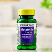 Spring Valley Melatonin Tablets Sleep Support Dietary Supplement, 5 mg, 120 Count