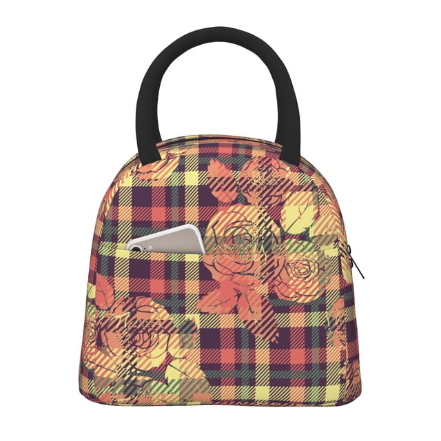 YFYANG Sac à Lunch Portable Imperméable Isolé, Motif Floral Baroque Réutilisable / Sac de Pique-Nique pour Adultes Adolescents