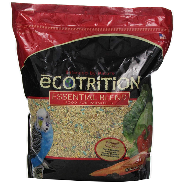 eCOTRITION Essential Blend Food for Parakeets 5 Pounds, Resealable Bag