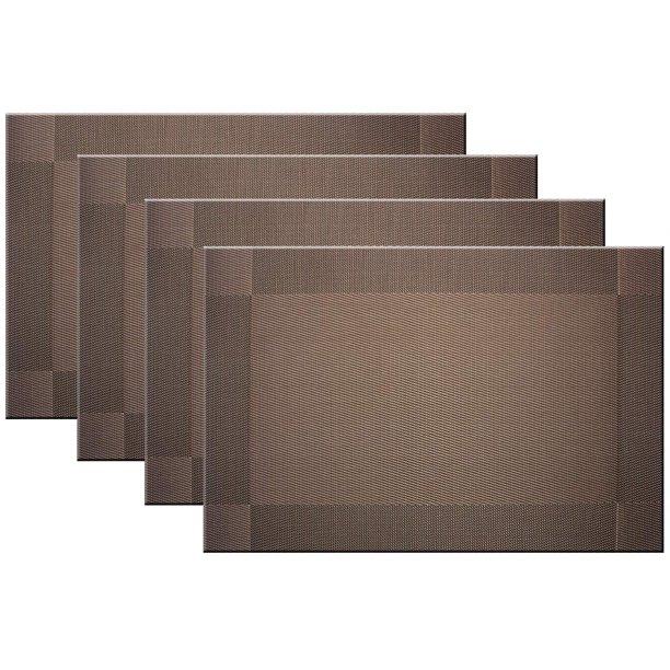 Emlimny 4Pcs Washable Placemats, Easy to Clean PVC Placemat for Kitchen