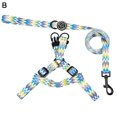 thumbnail image 2 of Flmtop Traction Rope Printing Accessories Polyester Dog Training Harness Vest Leash for Walking Green, 2 of 9
