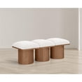 thumbnail image 2 of Meridian Furniture Pavilion Cream Boucle Fabric Bench, 2 of 11