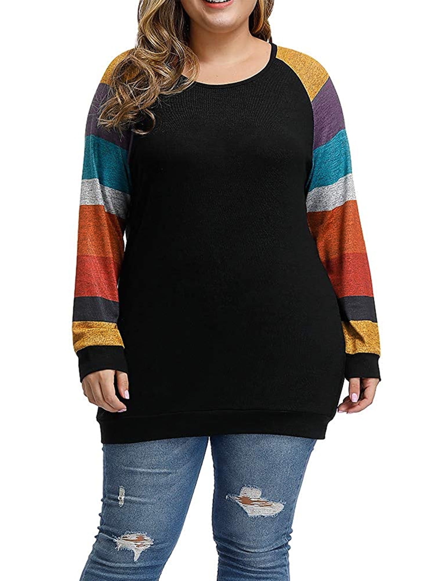 Women s Plus Size Colorblock Tunic Sweatshirt in Kosovo at 73 Rating 5