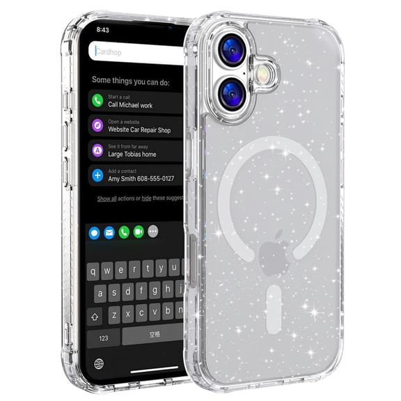 Dteck for iPhone 17 Case, Compatible with MagSafe, Translucent Matte Shockproof Protective Magnetic Phone Cover,Glitter
