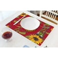 thumbnail image 2 of Sunflower Placemats Floral Blossom Bouquet Heat Resistant Dining Table Place Mats Stain Resistant, 12 X 18 Inches, Set of 4 Red, 2 of 3