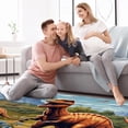 thumbnail image 4 of Dinosaur Elegant Gray Polyester Area Rug with Right-Angle Design for Living Room and Bedroom, 4 of 6