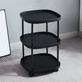 thumbnail image 2 of YOTQUSKI 3 Tier Table with Wheels, Accent Table, End Tables, Side Tables for Living Room, Plastic Waterproof Concise Rectangle End Table for Living Room, Bedroom, Patio, 2 of 5