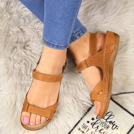 

Breathable Fish Mouth Comfortable Flat Slope Heel Open Toe Casual Sandals