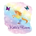 thumbnail image 2 of Girly Watercolor Custom Name Wall Decals for Kids Room - Rainbow Unicorn Horse Fantasy Animal Art Legendary Creature Personalized Bedroom Wall Sticker Water Color Style - Size: 9 In x 10 In, 2 of 5