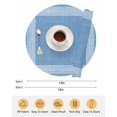 thumbnail image 6 of 13 Inch Round Placemats Set of 6, Sky Blue Retro Greek Key Non Slip Heat Insulation PP Table Mats, Geometric Greece Ancient Farmhouse Washable Place Mats for Kitchen Dining Party Table Decor, 6 of 7