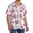 thumbnail image 2 of Goofa Purple Mushroom Printed Men's Casual Short-sleeved Shirt,Lightweight Breathable Button-down,Summer Casual men's top,Versatile Fashion shirt-Large, 2 of 7
