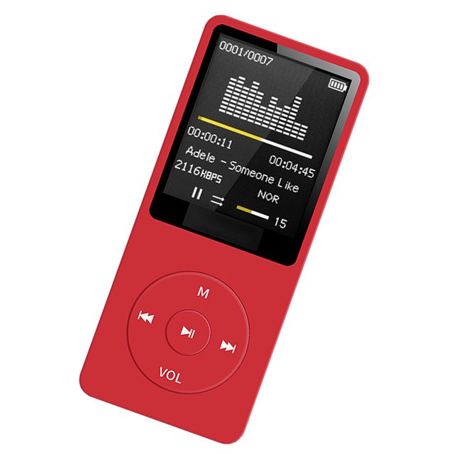 ZLight MP3 Player USB Charging Record Display Screen Portable Lossless Players Sports Running Music Play with Micrphone Red