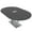 Asian Night w/Silver Base with Electric, variant on 7X4 Racetrack Shaped Conference Table Power And Data Square Metal Base