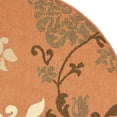 thumbnail image 2 of SAFAVIEH Courtyard Cindy Floral Indoor/Outdoor Area Rug, Terra Natural/Brown, 5'3" x 5'3" Round, 2 of 4