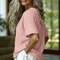 thumbnail image 4 of Kelon Short Sleeve Womens Linen Cotton Tops Vacation Casual Outfits Blouses Dressy Casual Summer Outfits 2026, 4 of 7
