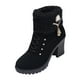 thumbnail image 3 of Botines de invierno para mujer con cierre de cremallera Botines de tacón alto gruesos de moda casual de otoño invierno, punta redonda , negro, 39 Salvador Dali Botines de invierno, 3 of 10