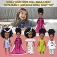 thumbnail image 2 of Clearance! Black Baby Dolls, 13.7in African American Black Doll for Girl 1-3, Realistic Baby Doll for Toddler Aged 1 2 3 4 5, Curly Hair, Fashion Outfit 10’’ Small Baby Doll Toy, 2 of 3