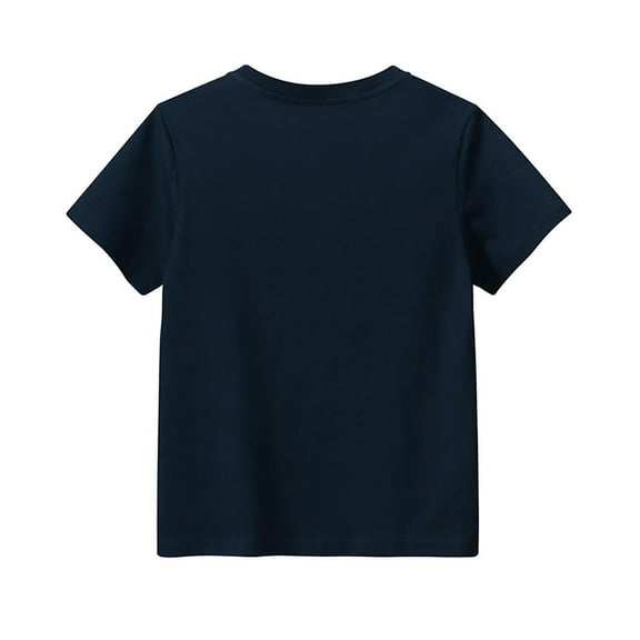 Gyexs Boys Shirts Size 7-8 Boy Shirts Cute Summer Design Cotton Tee Tops Back To School T-Shirt (Child, Dark Blue, 7-8 Years)