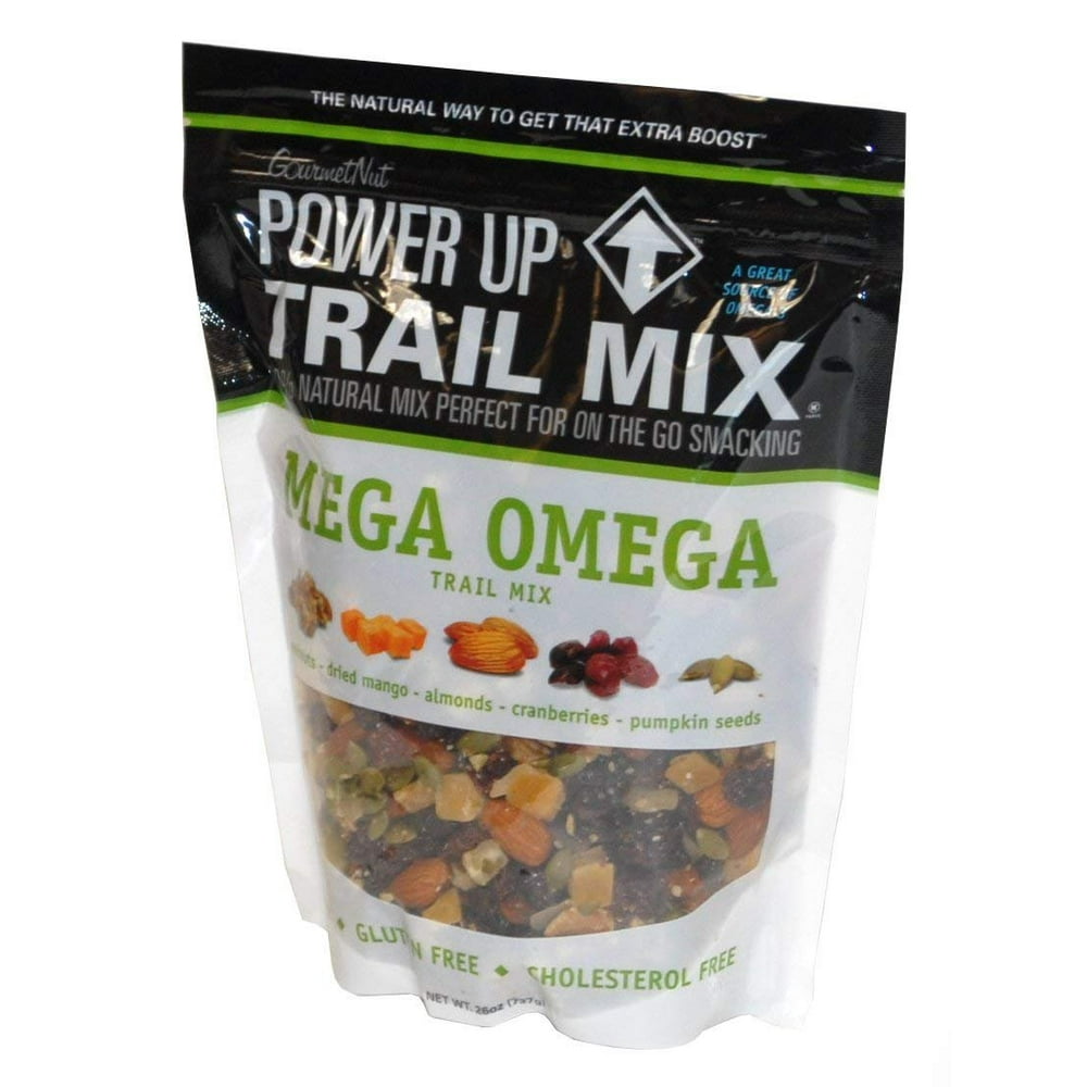 GourmetNut Power Up Trail Mix, Mega Omega Trail Mix 26 oz
